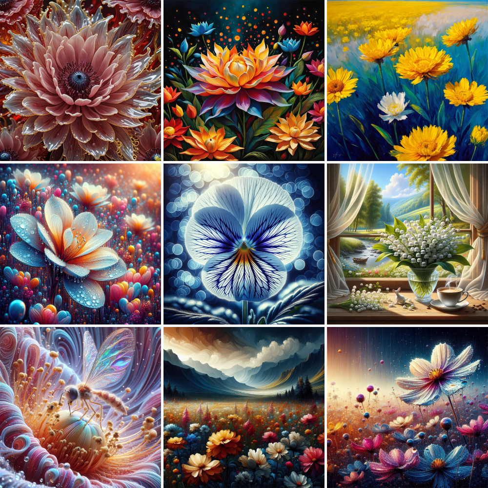 Art Craft Gift Ideas - Flowers Pansy Lotus Paint By Numbers