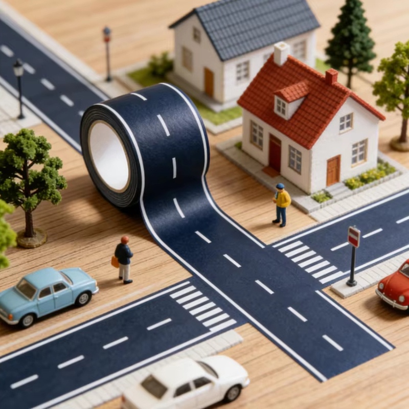 Art Craft Party - 2Pcs Reusable Road Stickers Black Road