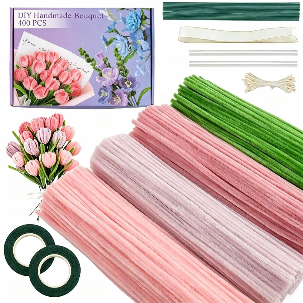 Art Craft Flower Making - 400 Pieces Creative 12 Inch Pipe