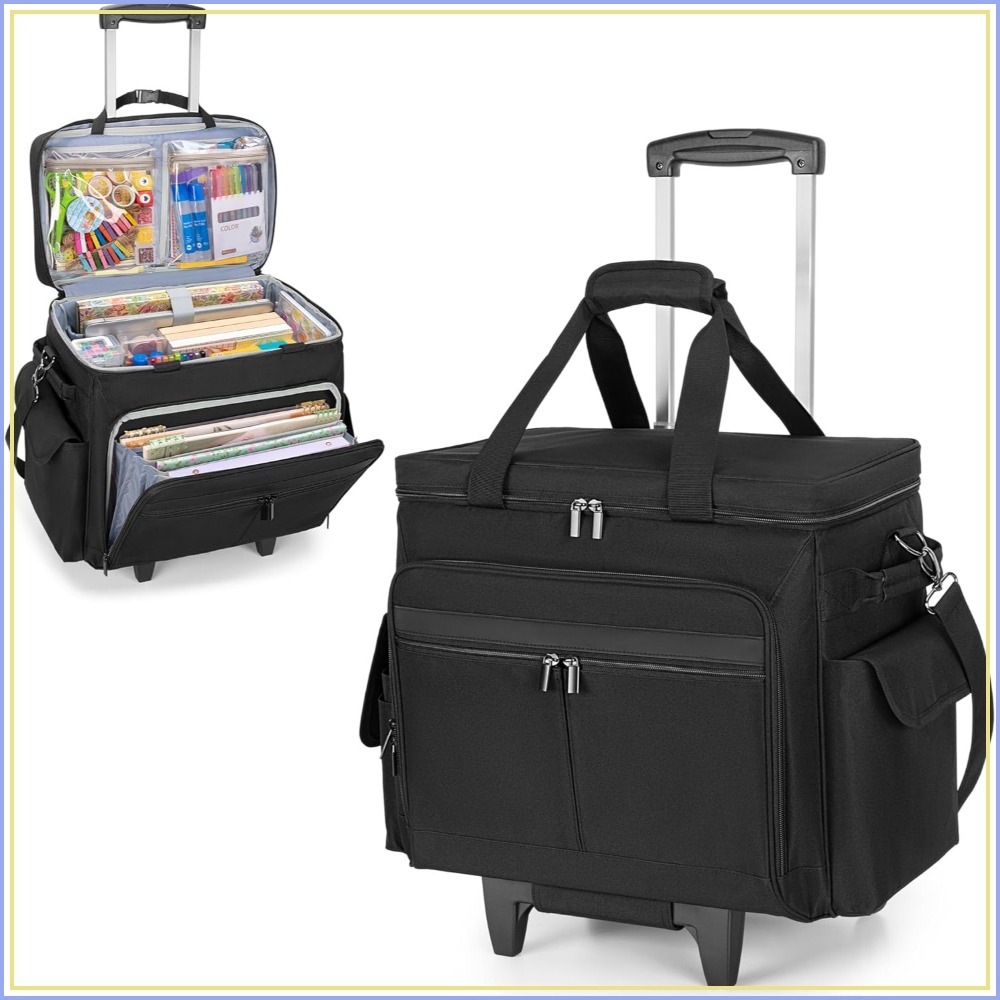 Art Craft Material - Rolling Scrapbook Tote with Expandable File