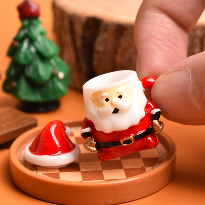 Art Craft Christmas - Mini Santa Teacup Ornament - Resin