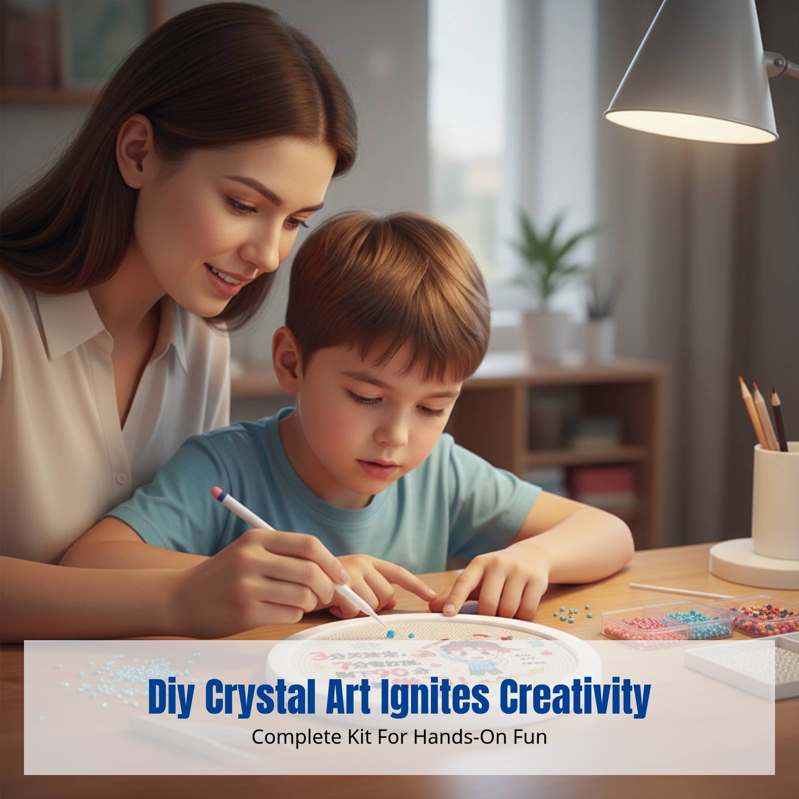 Art Craft Kits - Kids' DIY Motivational Crystal Sticker Art,