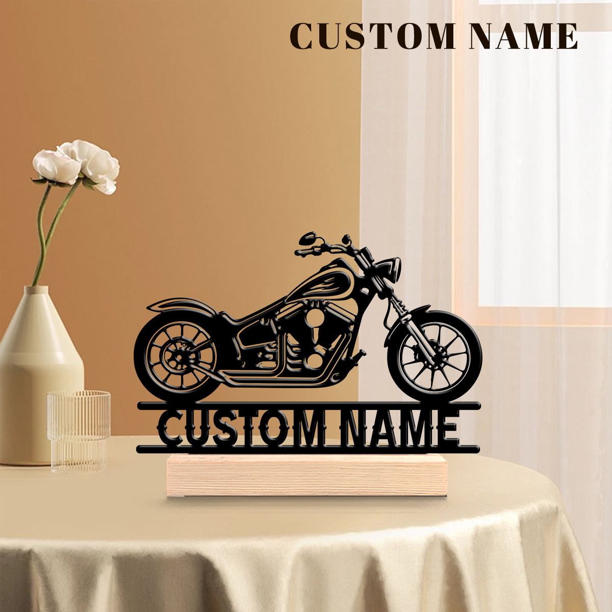 Art Craft Christmas - 1Pc Csutom Name Road Motorbike Wooden
