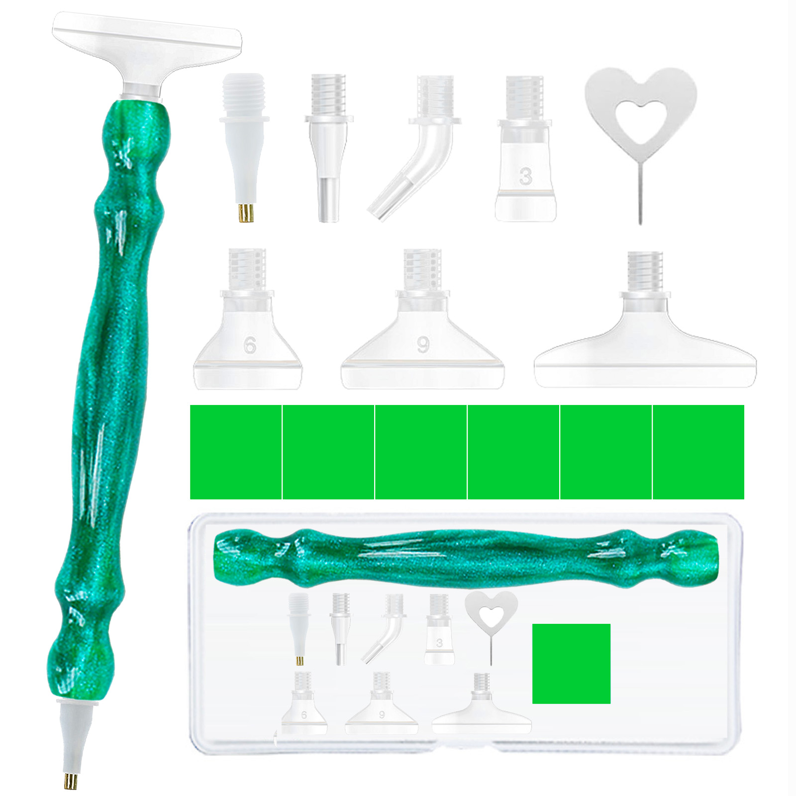 Diamond Paintbrush Set (Green) – обзор и цена Craft Art Set