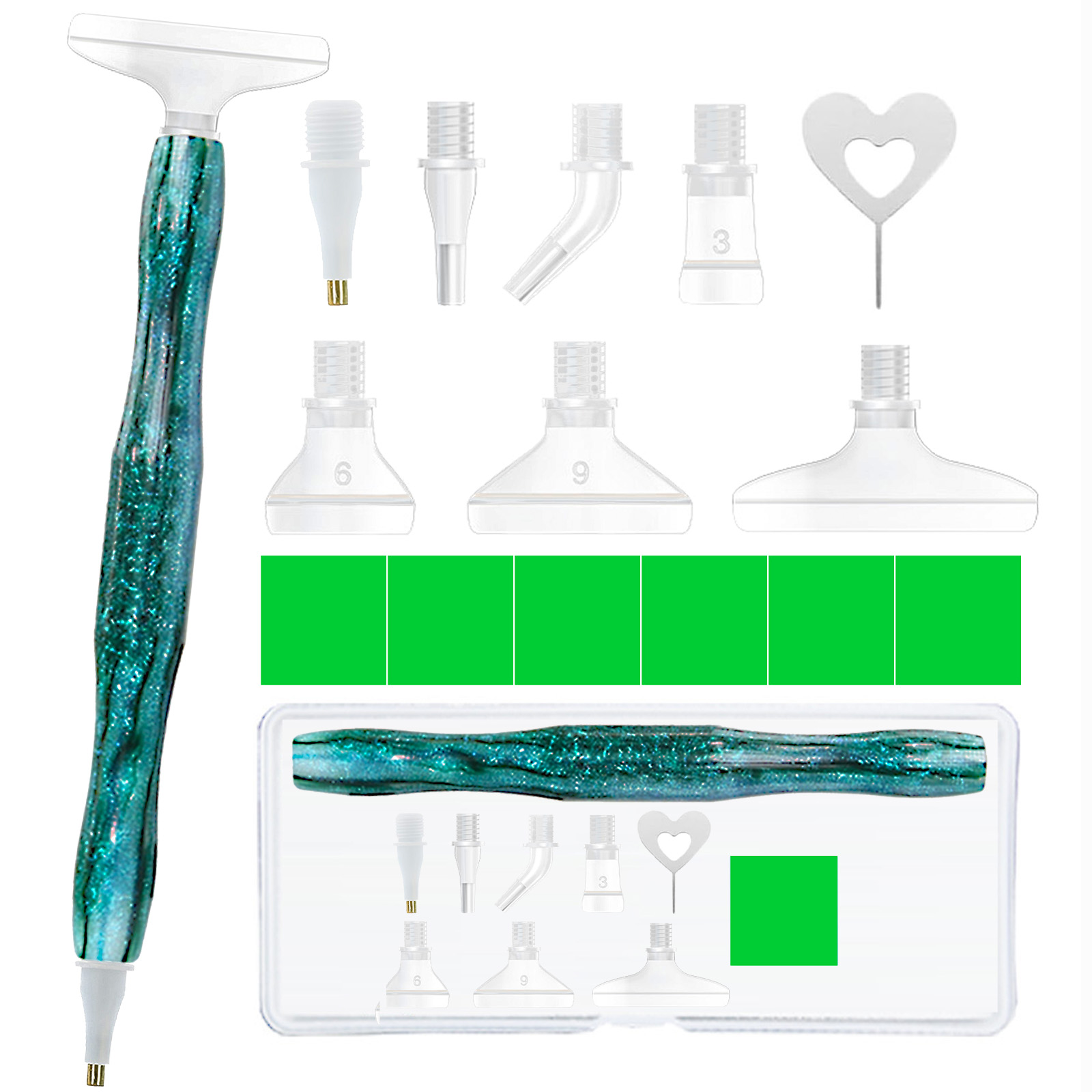 Diamond Paintbrush Set (Green) – обзор и цена Craft Art Set