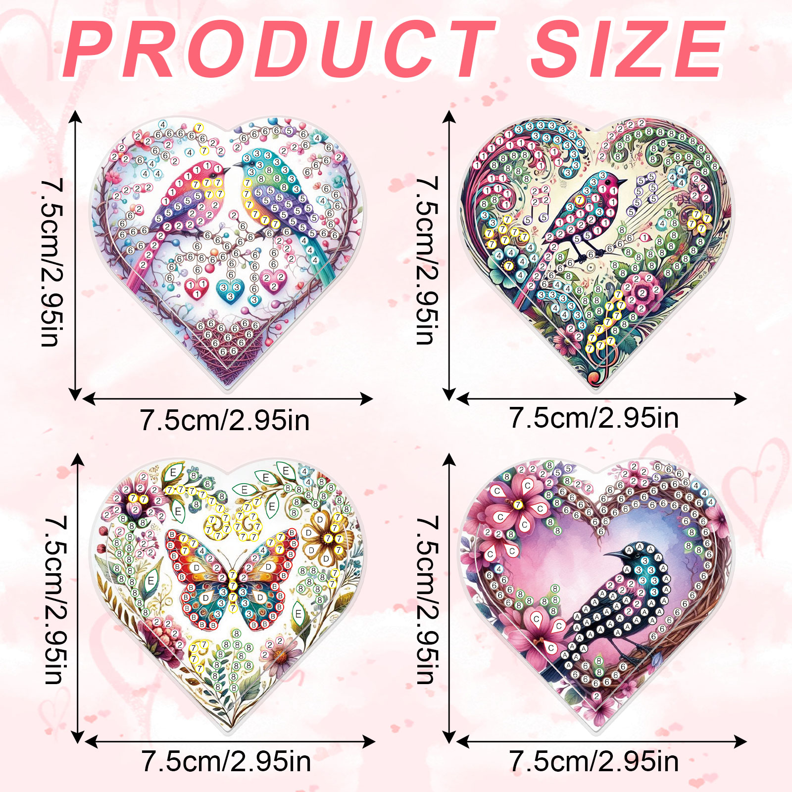 4PCS Diamond Painting Heart Sh – обзор и цена Art Craft Kits