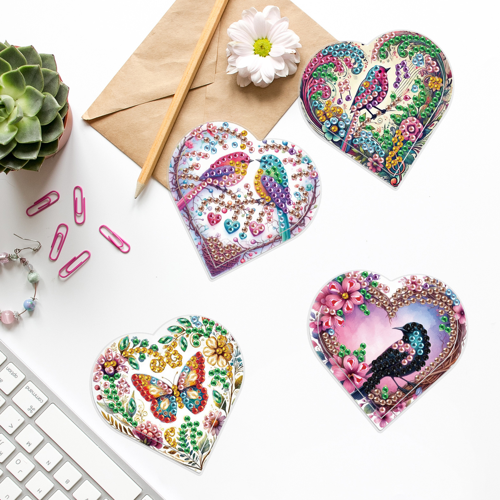 4PCS Diamond Painting Heart Sh – обзор и цена Art Craft Kits