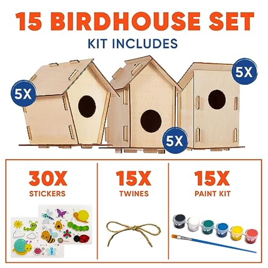 Kit - Unfinished Wood Bird Hou – обзор и цена Art Craft Kits