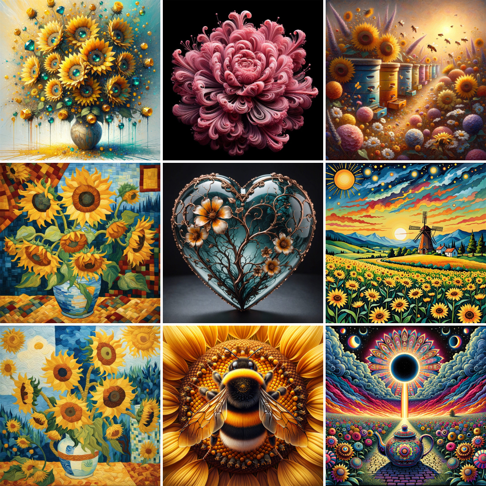 Flowers Sunflower Bee Paint By – обзор и цена Art Craft Gift Ideas