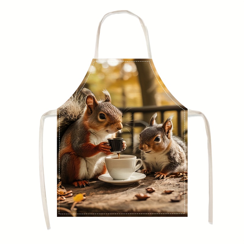 Linen Apron Squirrel Coffee Sc – обзор и цена Art Craft Gift Ideas