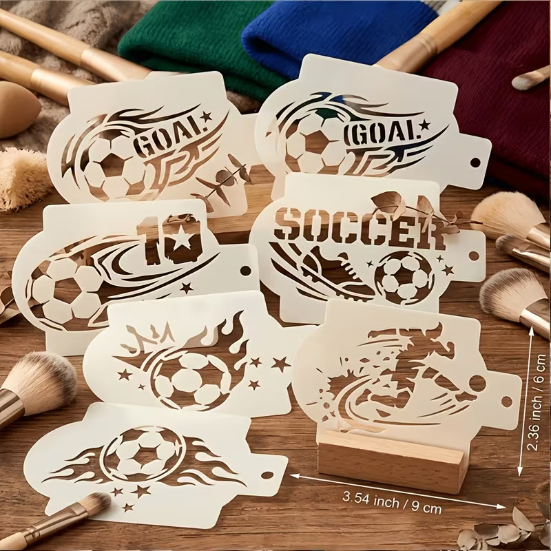 6Pcs Football Stencils for Pai – обзор и цена Art Craft Material