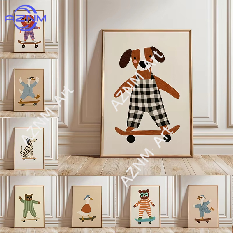 1PC Funny Animal Skateboarding – обзор и цена Art Craft Duck