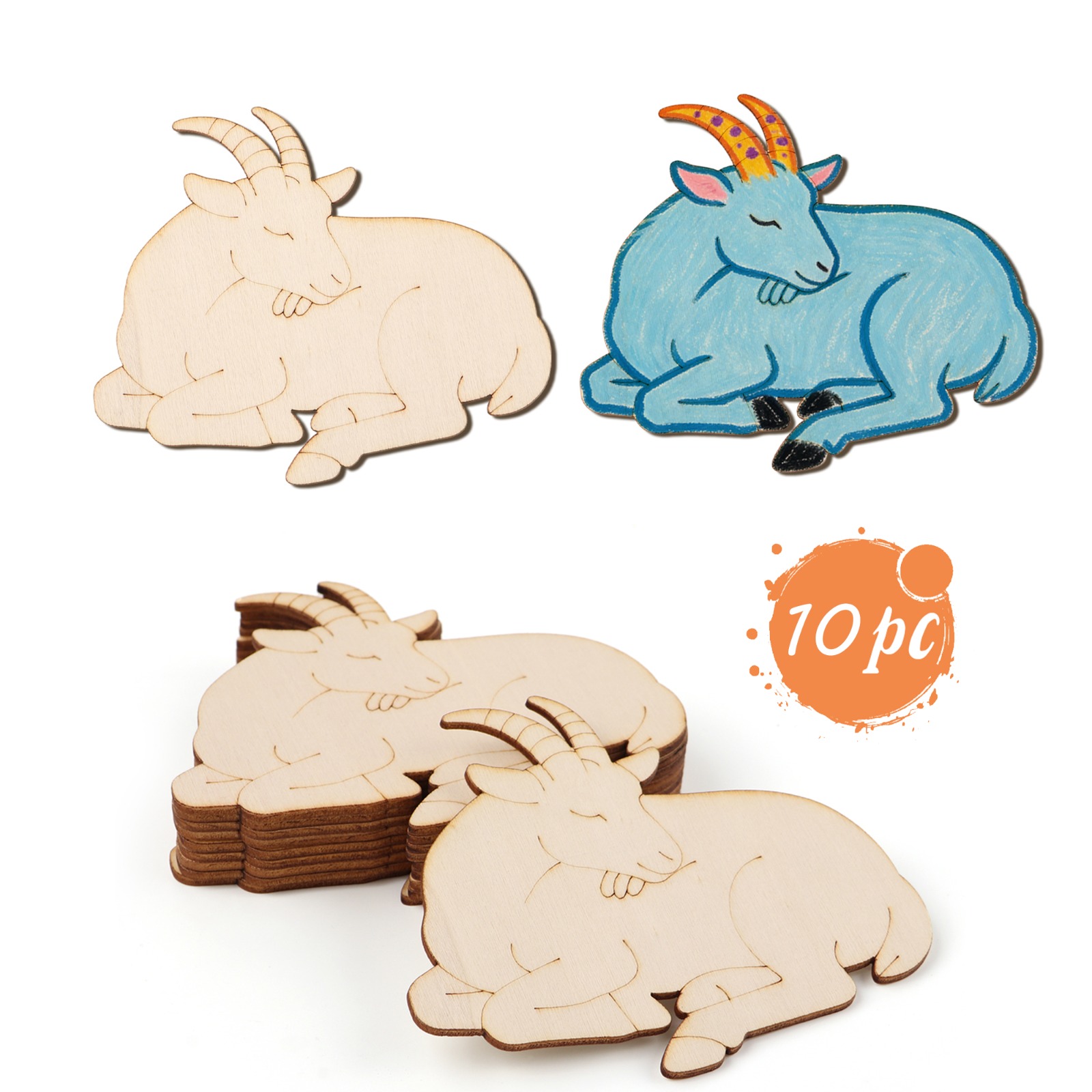 10pcs/set Unfinished Wood Shee – обзор и цена Craft Art Set
