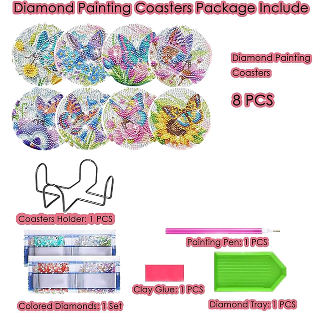 8 pieces of diamond art painti – обзор и цена Art Craft Butterfly