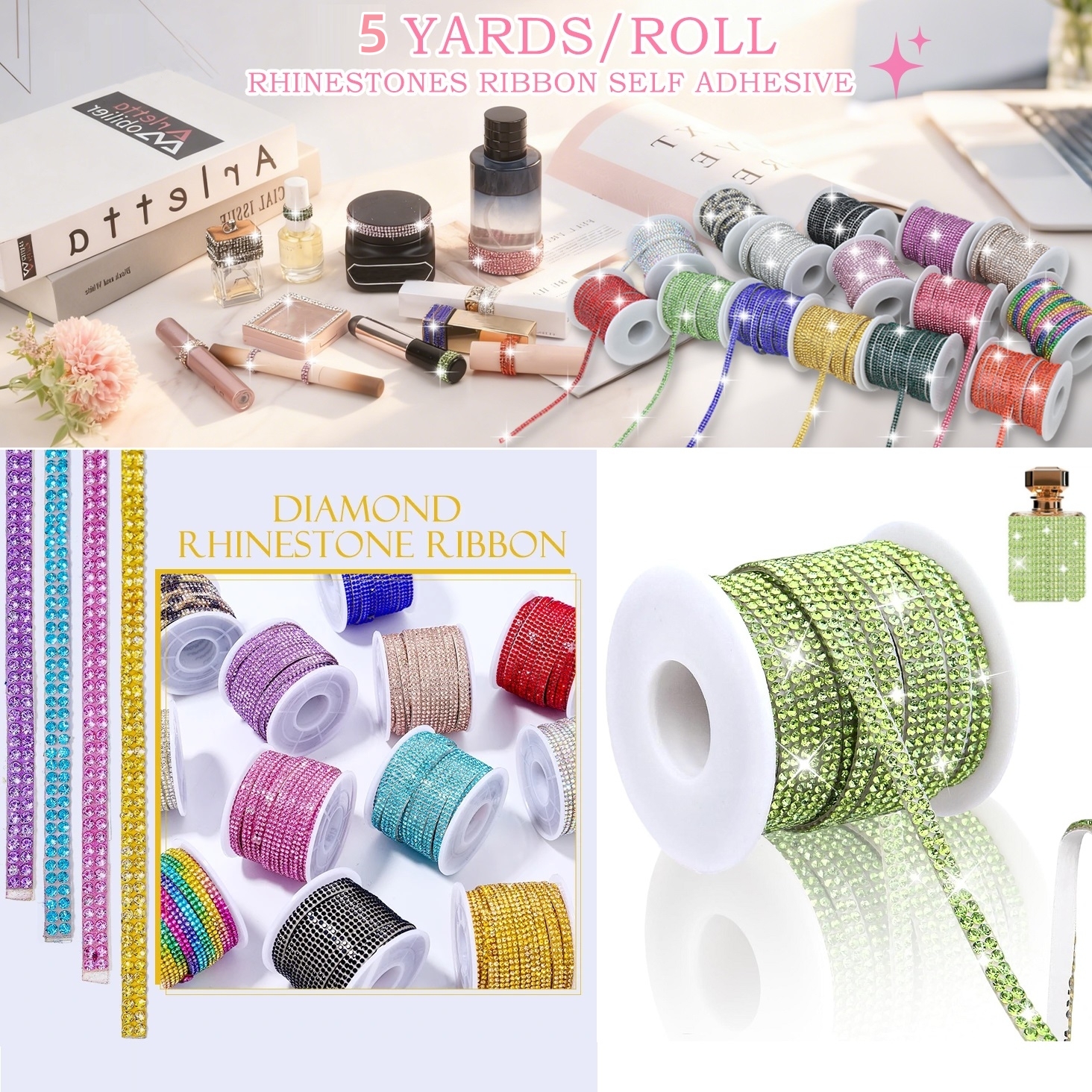 5 Yards Self-Adhesive Rhinesto – обзор и цена Art Craft Hat